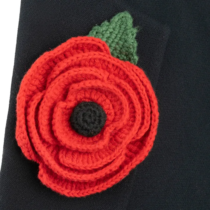 Large Crochet Poppy Brooch